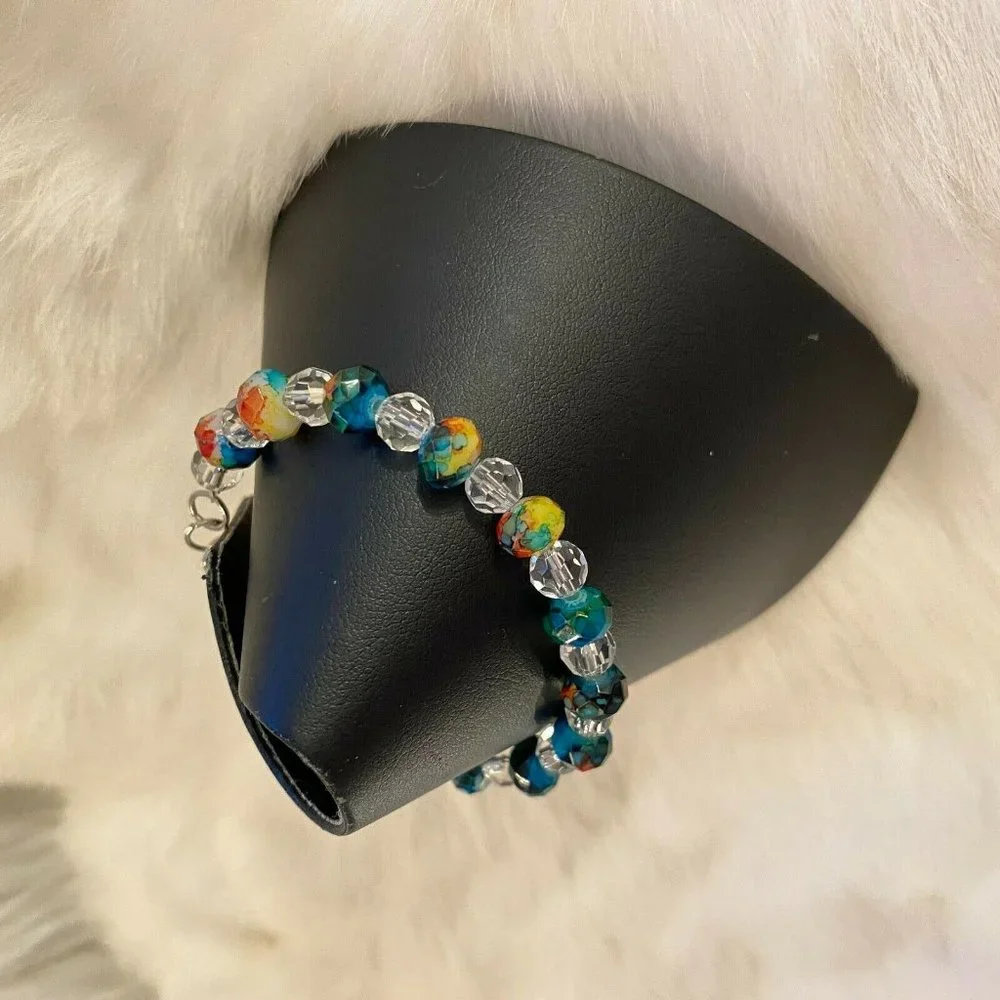 Fairycore Beaded‎ Bracelet Festival Colorful Art to Wear Adjustable Boho 6205